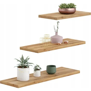 police Nástěnná police Kobi 3-patrová dub wotan laminovaná deska 60x15 cm