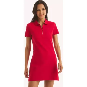 Dámské šaty NAUTICA dámské šaty Zip-Up Deck Polo Dress červené M