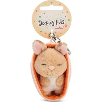 Peněženka NICI klíčenka spící Zajíček 12 cm, světle oranžový košík, GREEN