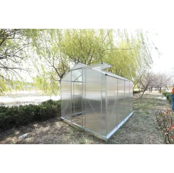 Skleník Skleník se základnou BestBerg BBGH-806S / 4,8 m² / 252 × 190 × 194 cm / stříbrná