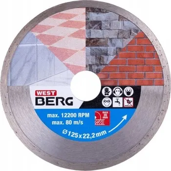 Řezný kotouč Diamantový, plný diamantový kotouč Ø 125 x 22,2 mm, DIAMANT