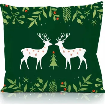 Povlečení Vánoční povlak na polštář Holly Jolly 003 45x45 cm zelený