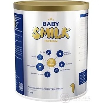 Dětská výživa BABYSMILK PREMIUM 1 kojenecká mléčná výživa v prášku, s Colostrem (0 - 6 měsíců) 400 g