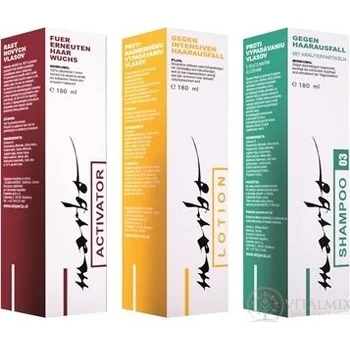 Přípravek proti padání vlasů Marbo sada Aktivátor 180 ml + Lotion 180 ml + Šampon 180 ml,