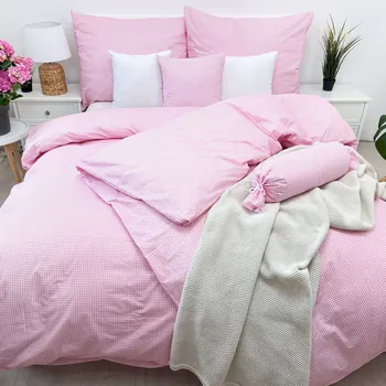 Povlečení Bavlněné povlečení 140x200 Kanava růžová II.jakost Zapínání: knoflík, Velikost polštáře: 70x90