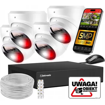 IP kamera Sada POE monitoringu 5MPx se 4 kamerami Dual Light, detekce, audio, bez disku