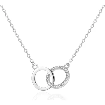 Náušnice AGATO Nadčasový náhrdelník s propojenými kruhy AGT-N030W