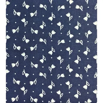 Bavlněná látka modrotisk tulipánky plátno 142 cm | RTex