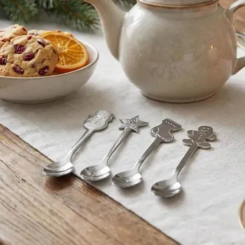 Příbor Vánoční lžičky na čaj ALTOM DESIGN stříbrné 4 ks