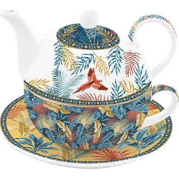 Easy Life, Itálie Easy Life - Porcelánová konvička s hrnkem Equatorial v dárkové krabičce - 350 ml