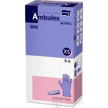Pracovní rukavice Ambulex NITRYL Vyšetřovací a ochranné rukavice vel. L XS, fialové, nitrilové, nesterilní, nepudrované, 100 ks