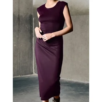 Dámské šaty Sinsay - Midi šaty s klasickým střihem - burgundy - 593FI-93X - 593FI-93X-XL