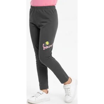 DÍVČÍ BAVLNĚNÉ LEGÍNY SMAJLÍK NOVINKA Barva: Šedá, Velikost: 164