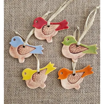 Keramický ptáček závěsný mix