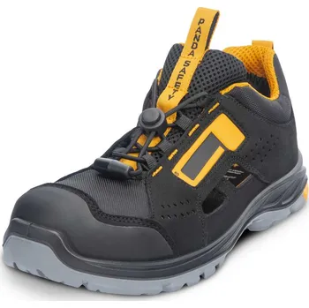 Pracovní obuv PANDA PRIMO S1PS ESD LG SR / Bezpečnostní sandál S1PS ESD LG SR - černá/oranžová 42