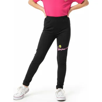 Dívčí legíny DÍVČÍ BAVLNĚNÉ LEGÍNY SMAJLÍK NOVINKA Barva: Černá, Velikost: 158