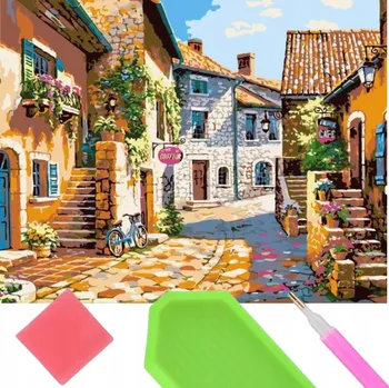 Obraz Diamantová Výšivka Mozaika Diamond Painting Italské Uličky Itálie Řím 30x40