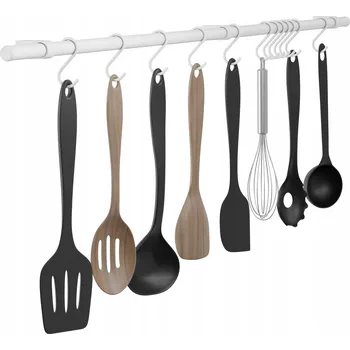 Věšák KUCHYŇSKÁ LIŠTA ZÁVĚSNÁ NA ZEĎ S HÁČKY 100 cm BÍLÁ MATNÁ TWIST