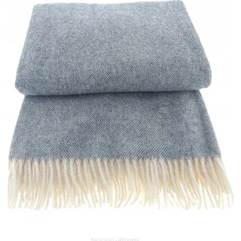 deka Vlněná deka s třásněmi 150x200 DIAGONAL, novozélandská vlna, popelavá