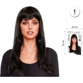 Paruka Paruka Lisa - rovné, černé vlasy s ofinou