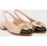 WONDERS dámské baleríny s prázdnou patou béžovočerné