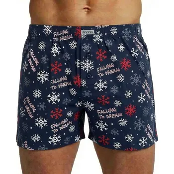 Trenýrky Andrie PS 5684 šedé vánoční pánské trenýrky Barva: šedá tmavá, Velikost: 2XL