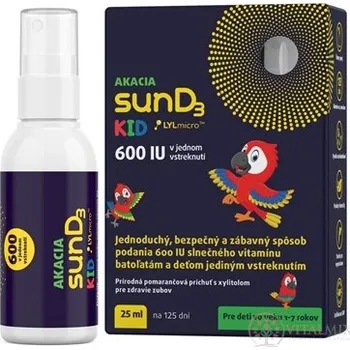 AKACIA sunD3 KID 600 IU ústní sprej, pomerančová příchuť, 25 ml