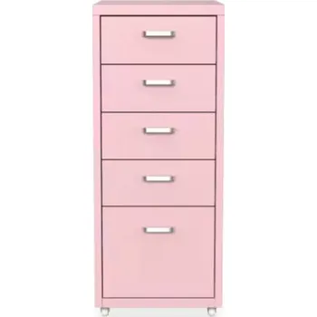 Policová skříň Zásuvková skříňka s kolečky RW2PP Pale pink, růžová - A FLEXISPOT