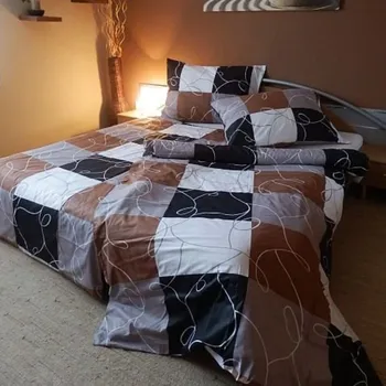 Povlečení Bavlněné povlečení 140x200 Šachy hnědé II.jakost Zapínání: zip, Velikost polštáře: 70x90