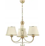 Lampa lustr závěsný zlatý krémový LAURA 3-pl 513 J