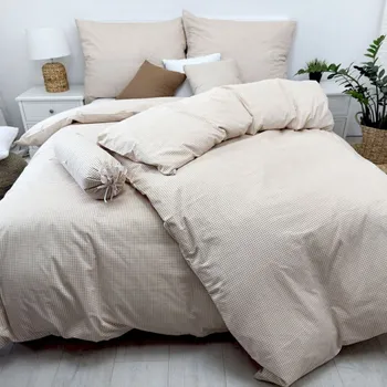 Povlečení Francouzské bavlněné povlečení Kanava béžová 240x220 II.jakost Zapínání: zip, Velikost polštáře: 2x70x90 Šev uprostřed