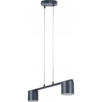 Moderní závěsné svítidlo grafitové, 2 spoty na liště 46 cm, do jídelny Sigma