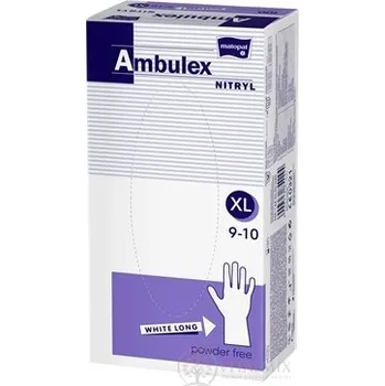 Pracovní rukavice Ambulex rukavice NITRYLOVÉ vel. XL, bílé, nesterilní, nepudrované, 100 ks