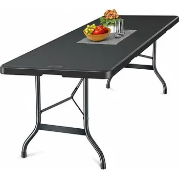 Zahradní stůl Skládací zahradní stůl, 220 x 70 cm, černý - B TILLVEX