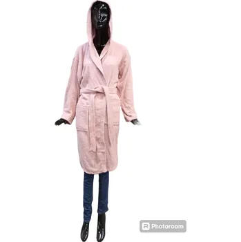 Dámský župan VENCA Dámský Župan s kapucí Varianta: Tmavá růžová - Velikost: S Rozbalev(n)o