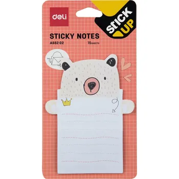 NOTES SAMOLEPICÍ DELI 76X101mm 15 LISTŮ MIX ZVÍŘÁTEK EA55202