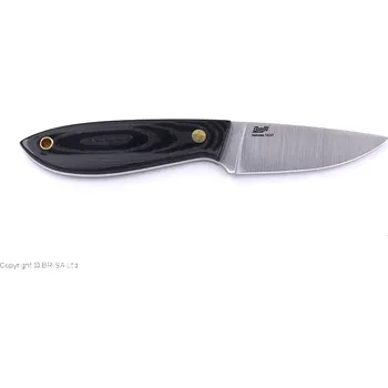 lovecký nůž Brisa Bobtail 80-Černá micarta 12C27 Plochá pochva Bobtail 80 Kůže BRS-035-9961-1550