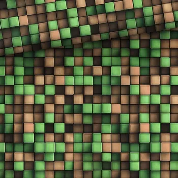 Teplákovina, Hnědozelené kostičky (E)0,60m/ks (Panely a ladící metráž)