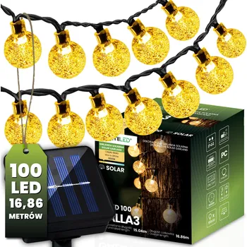 Venkovní osvětlení Solární girlanda Lumiled 100 LED 1686 cm teplá bílá