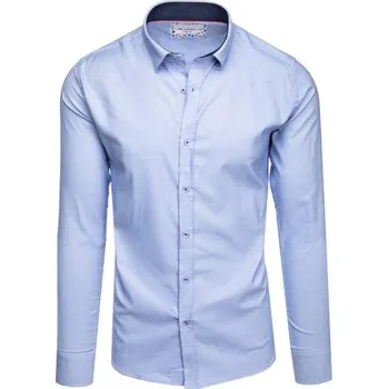 Pánská košile Pánská jednobarevná modrá košile