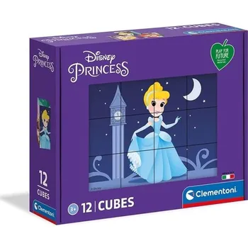 ostatní stavebnice Play For Future Obrázkové kostky Disney princezny, 12 kostek