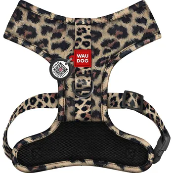 Postroj pro psa Postroj pro psa prodyšný měkký komfortní s QR adresou, Leopard, M