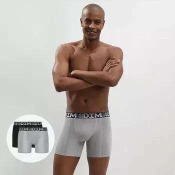 Pánské sportovní boxerky 2 ks DIM 3D FLEX AIR LONG BOXER 2x - DIM - šedá XL