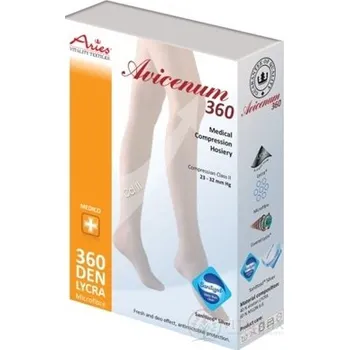 Dámské punčochy AVICENUM 360 Stehenní punčochy, Micro velikost XLN (původně 4K), II.KT, Sanitized, otevřená špice, krajka, tělové, 1 pár