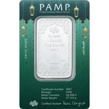Stříbrný slitek PAMP 1Oz-Mubarak