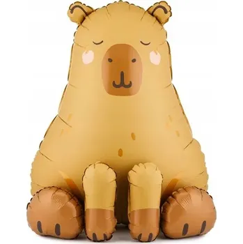 Balónek Fóliový balónek Sedící KAPYBARA Kapybara Zvířata Narozeniny Oslava 63x80cm