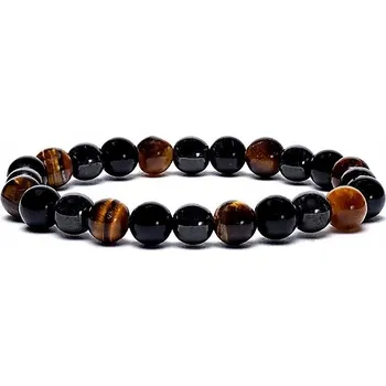 Náramek Náramek hematit/obsidián/tygří oko elastický 19 cm