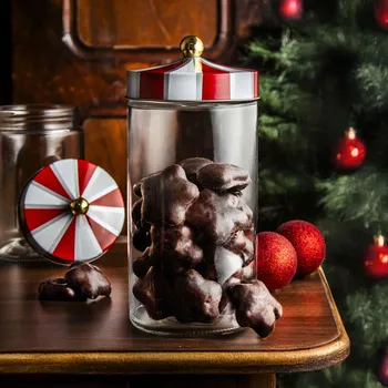 Dóza na potraviny Vánoční sklenice / hrnec na sypké potraviny s víkem CIRCUS 1,7 l