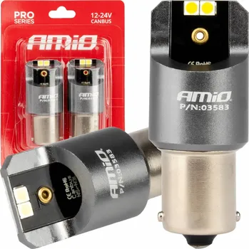 Auto-moto AMiO LED žárovky CANBUS PRO series BA15S P21W 4x3030 SMD bílé 12/24V