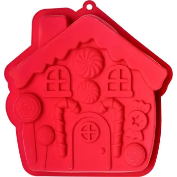 Nádoba na pečení Silikonová forma na pečení ALTOM DESIGN Piernikový domek 24 cm červená